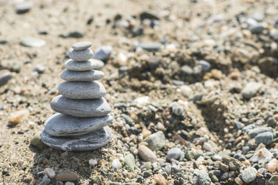 Stack of stones on beach