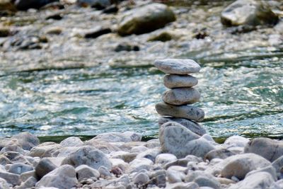 Stack of stones on beach