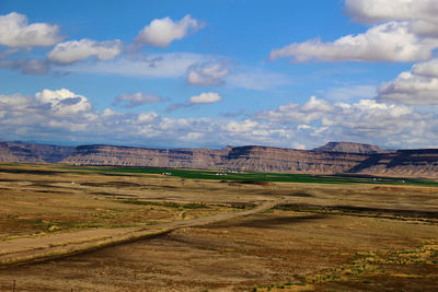 View of landscape against cloudy sky