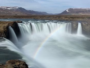 Scenic view of waterfall