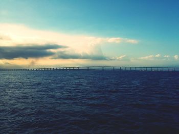 Scenic view of sea against sky at sunset