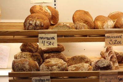 Bread for sale in store