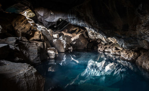 Grjótagjá is a small lava cave and the thermal spring in iceland