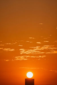 Low angle view of orange sky during sunset