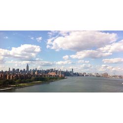 Cityscape against blue sky