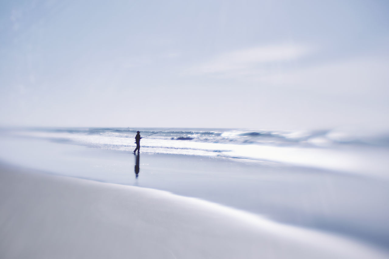 FULL LENGTH OF MAN AGAINST SEA