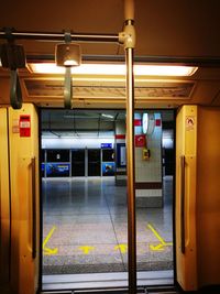 Train at subway station