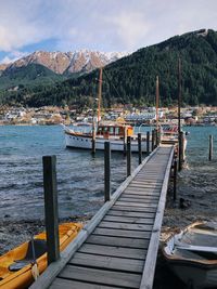 Pier over sea against sky