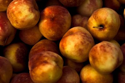 Full frame shot of apples for sale at market stall