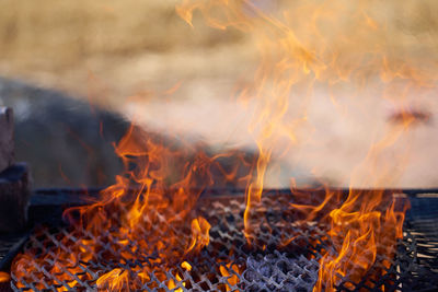 Close-up of bonfire