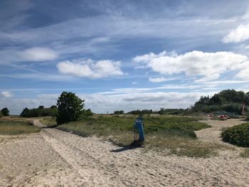 Scenic view of land against sky