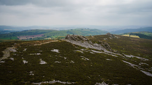 Scenic view of rocky landscape against sky