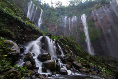 Scenic view of waterfall