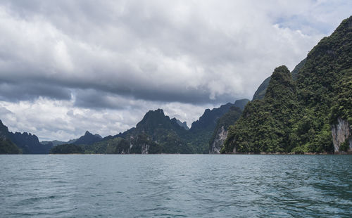 Panoramic view of mountains against sky