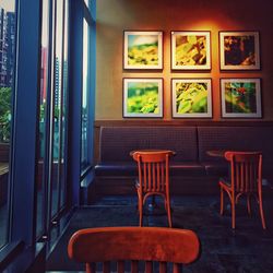 Empty chairs and table at home