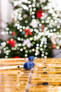 Defocused image of illuminated lights