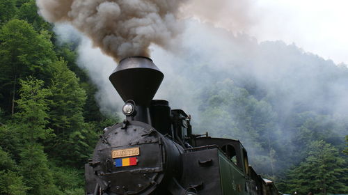 Smoke emitting from train
