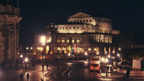 Illuminated city at night