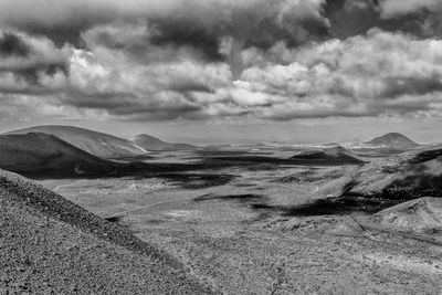 Scenic view of dramatic landscape against sky