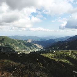 Scenic view of mountains against sky