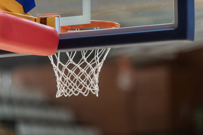 Close-up of basketball hoop