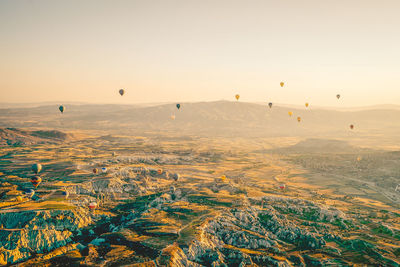 View of hot air balloon against sky