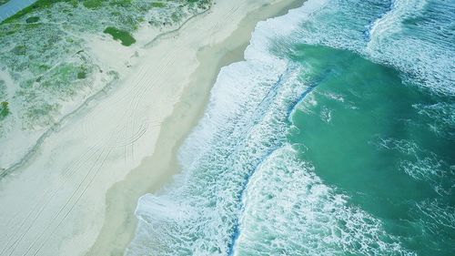 High angle view of sea