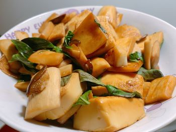 High angle view of meal served in plate