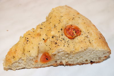 High angle view of bread on plate