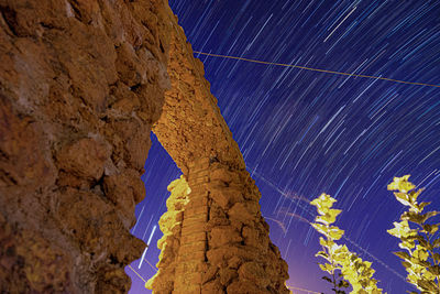 Low angle view of rock formations