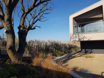 Built structure against clear blue sky