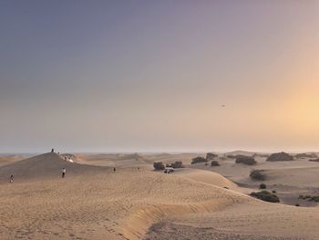 Scenic view of desert against clear sky