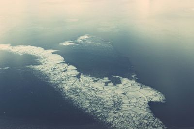 Scenic view of sea during winter