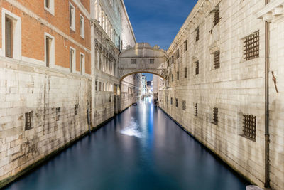 Canal amidst buildings