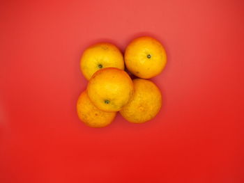 Directly above shot of oranges against orange background