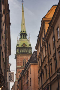 Low angle view of buildings against sky