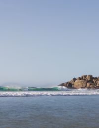 Scenic view of sea and clear sky