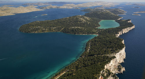 High angle view of sea shore