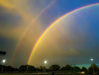 Rainbow over trees