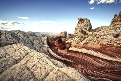 Scenic view of rocky mountains against sky