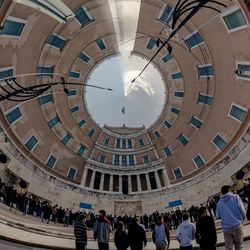 Group of people in front of building