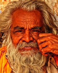 Close-up portrait of a senior man