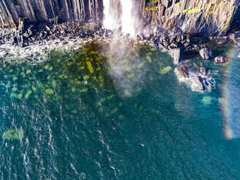 High angle view of waterfall