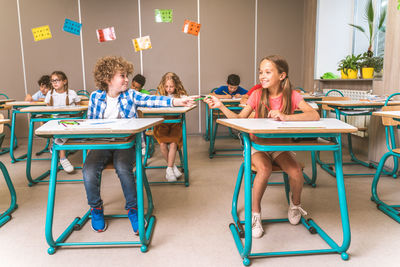 People sitting on table