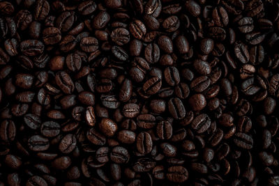 Full frame shot of roasted coffee beans