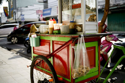 Hawker food on street in city