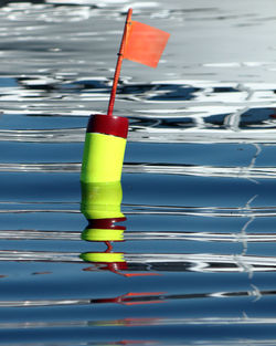 Red and yellow lobster bouy 