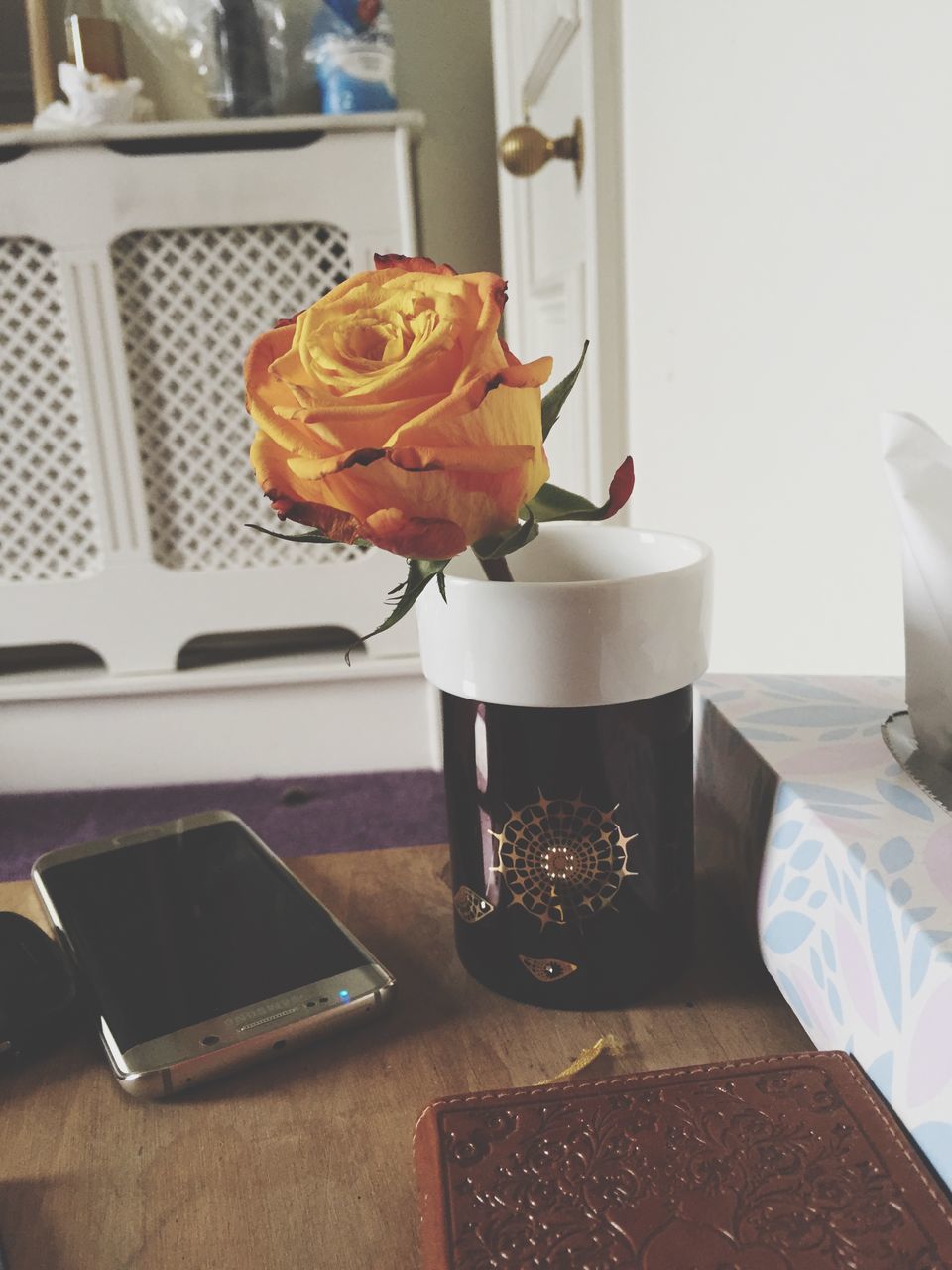 indoors, table, chair, absence, empty, potted plant, still life, no people, home interior, sunlight, day, restaurant, furniture, seat, flower, close-up, vase, freshness, window, high angle view