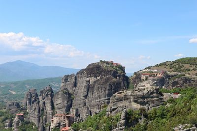 Panoramic view of mountains against sky