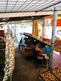 Close-up of food in market